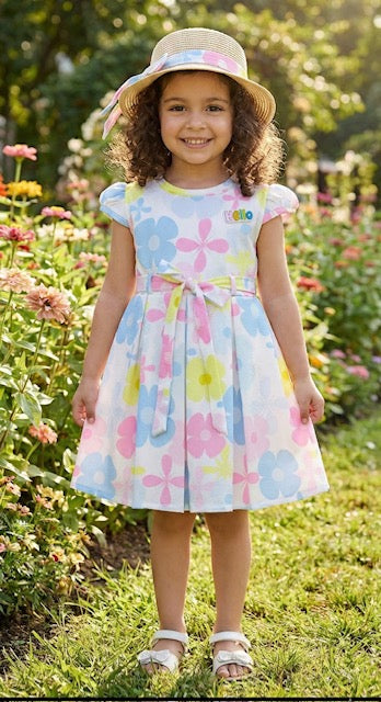 Pastel Floral Girls Dress (3-8 Years)