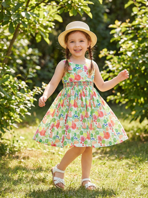Floral Smocked Girls Dress (3-8 Years)
