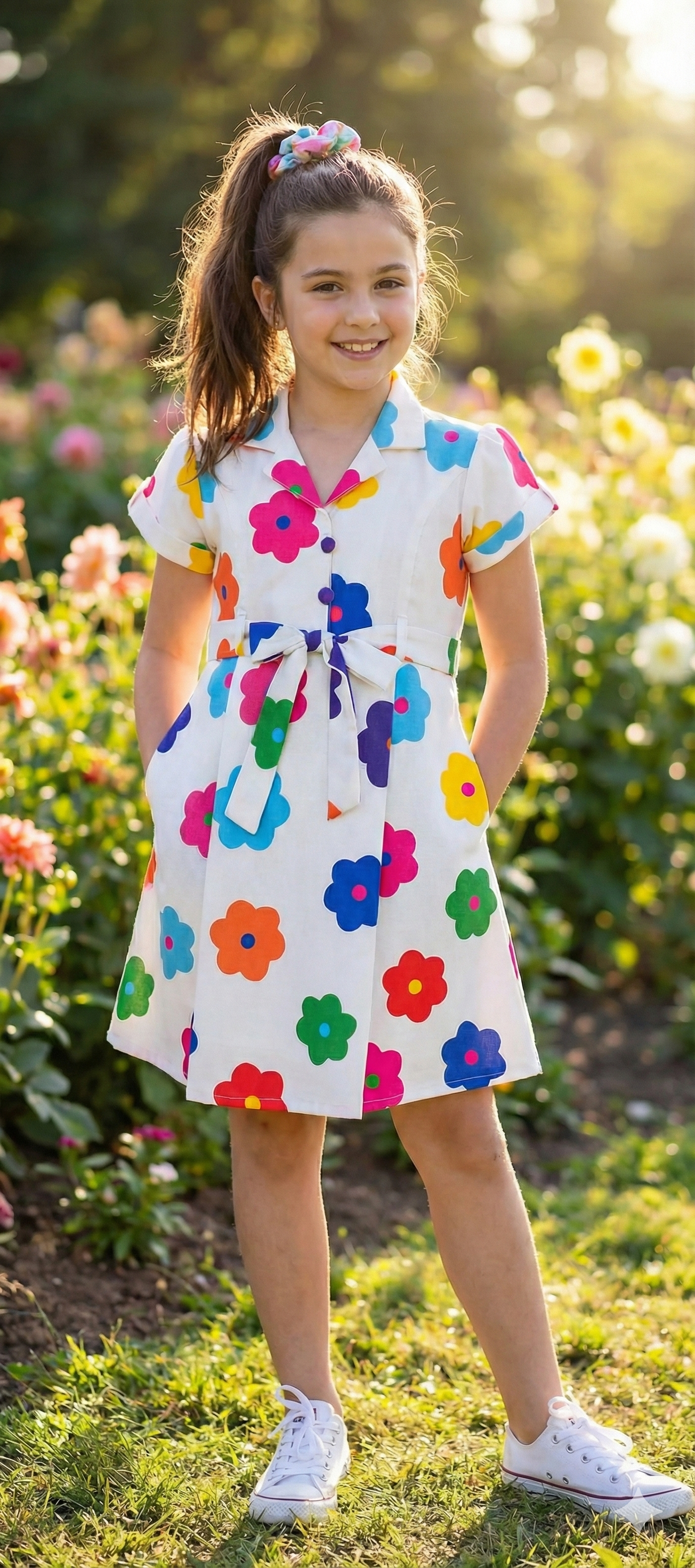 Colorful Floral Girls Dress